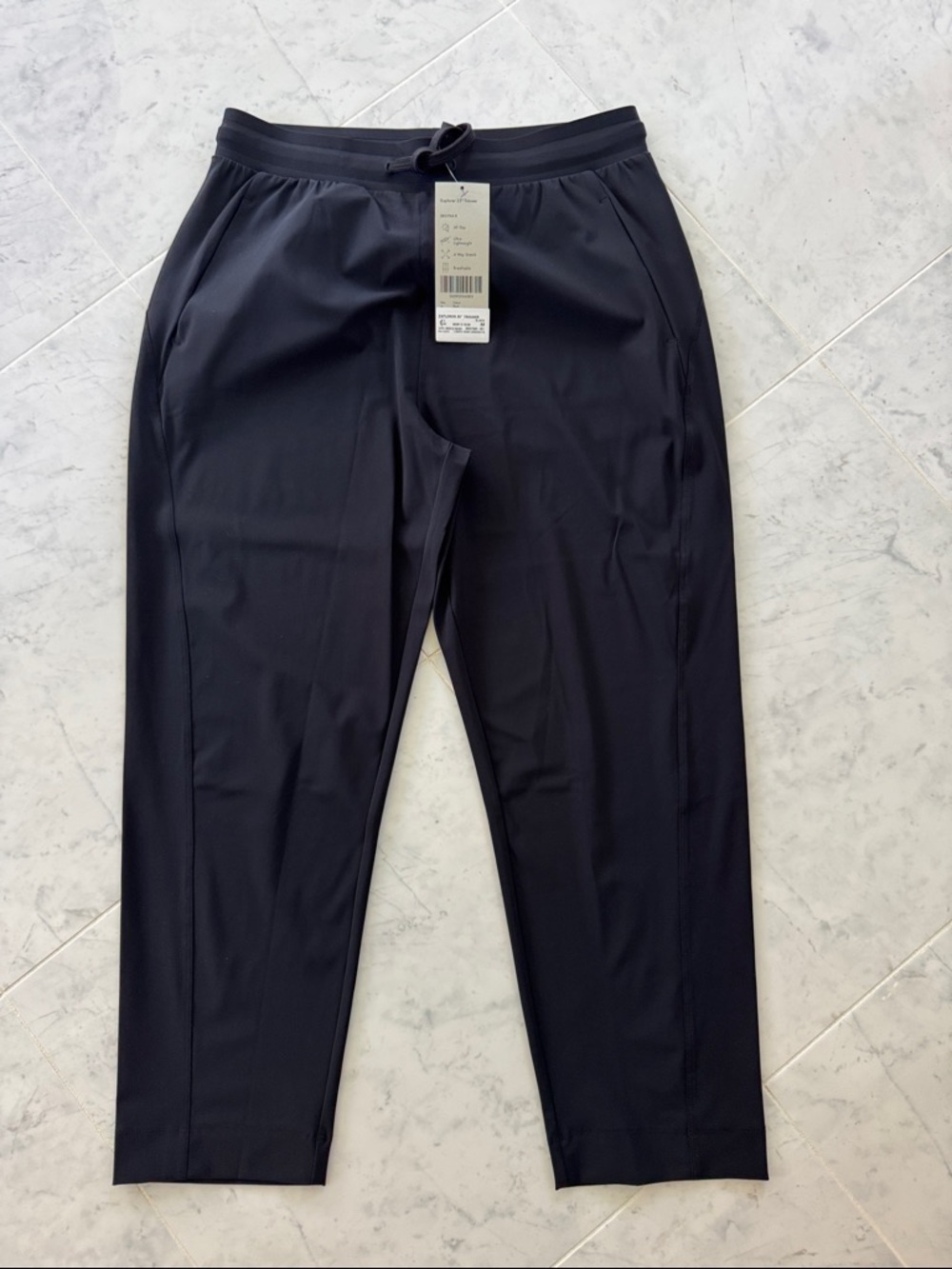 NWT Sweaty Betty Woman’s Black Stretch Drawstring Tapered Athletic Pants